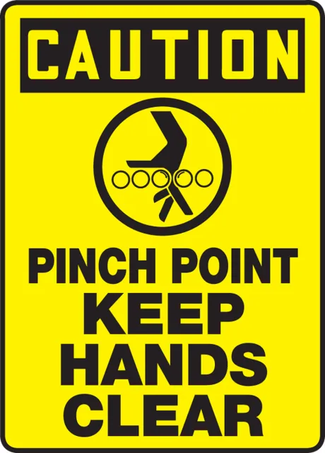 Accuform MEQM691XP OSHA Caution Safety Sign: Pinch Point - Keep Hands Clear