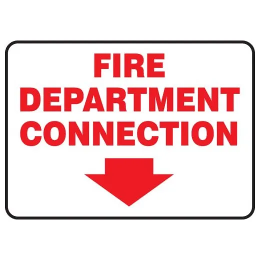 Accuform MEXG536RL 10"" x 14"" FDC Reflective Sign: Fire Department Connection (Arrow), Reflective Dura-Aluminum