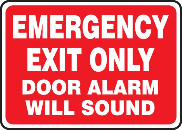 Accuform MEXT411XP Safety Sign: Emergency Exit Only - Door Alarm Will Sound
