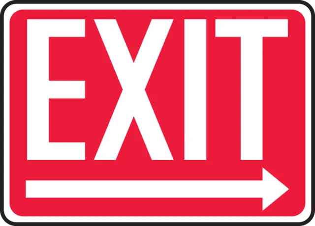Accuform MEXT442XP Safety Sign: Exit (right)