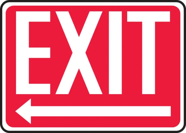 Accuform MEXT443XT Safety Sign: Exit (Left Arrow)