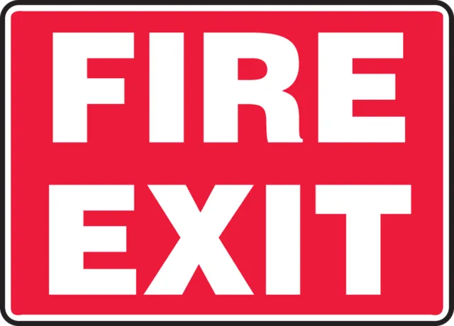 Accuform MEXT590VS Safety Sign: Fire Exit (White Text On Red)