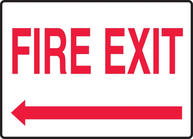 Accuform MEXT592VS Safety Sign: Fire Exit (Left Arrow)