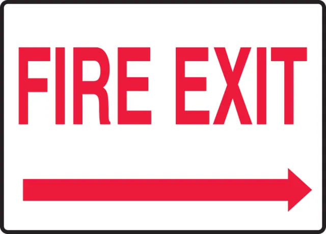 Accuform MEXT594XL Safety Sign: Fire Exit (Right Arrow)