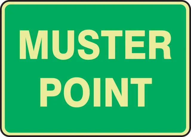 Accuform MFEX931GF Glow-In-The-Dark Safety Sign: Muster Point