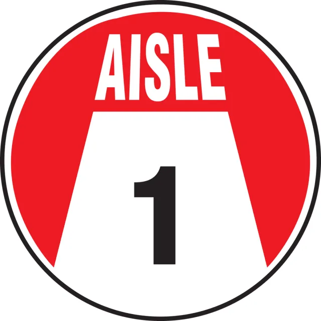 AISLE FLOOR MARKING SIGN 8 in  NUMBER MFS0086