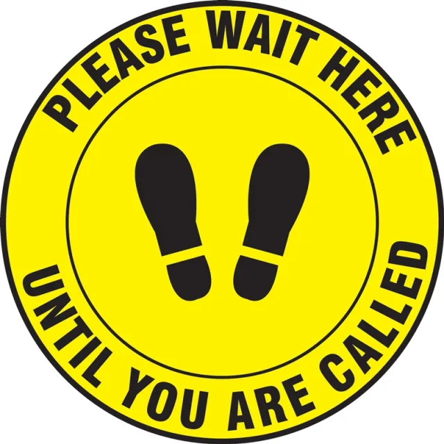 Accuform MFS338 Slip-Gard Floor Sign: Please Wait Here Until You Are Called