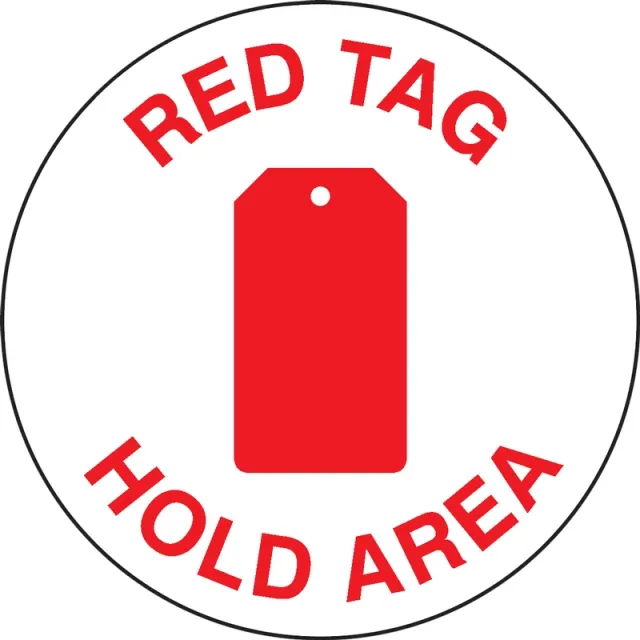 Accuform MFS820 Slip-Gard Floor Sign: 5S Red Tag Hold Area