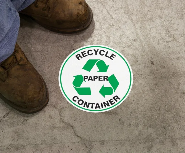 RECYCLE FLOOR MARKING SIGNS 8 in  RECYCLE MFS911