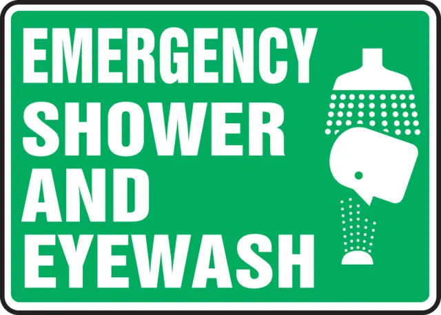 Accuform MFSD450XT Safety Sign: Emergency Shower and Eyewash