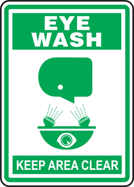 Eye Wash - Keep Area Clear, Accu-Shield, 14 in x 10 in, Mounting Holes