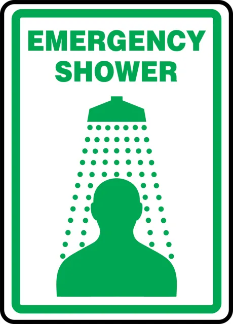 Accuform MFSD519XT Safety Sign: Emergency Shower (Graphic)
