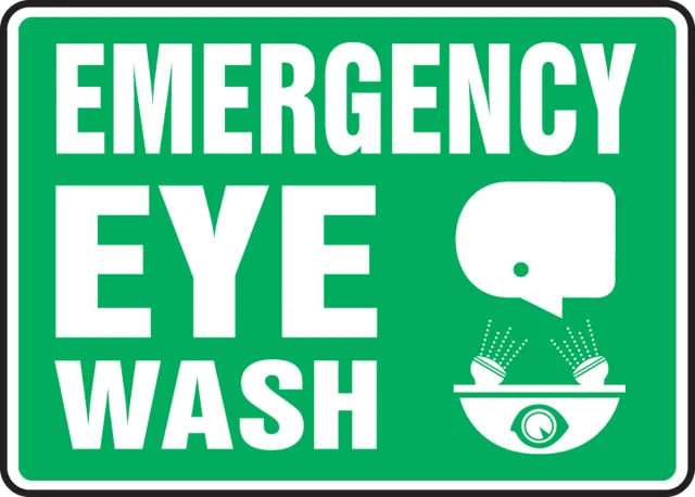 Accuform MFSD548XT Safety Sign: Emergency Eye Wash