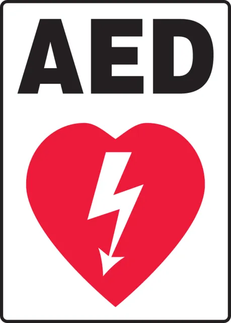 AED (Graphic), Dura-Plastic, 14 in x 10 in, Mounting Holes