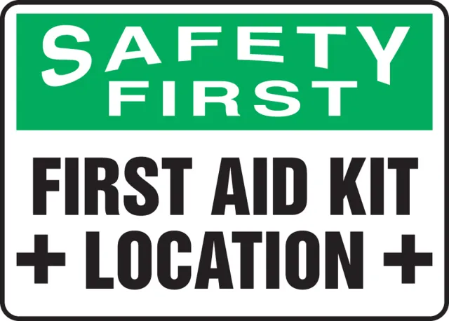 Accuform MFSD915XT OSHA Safety First Safety Sign: First Aid Kit Location