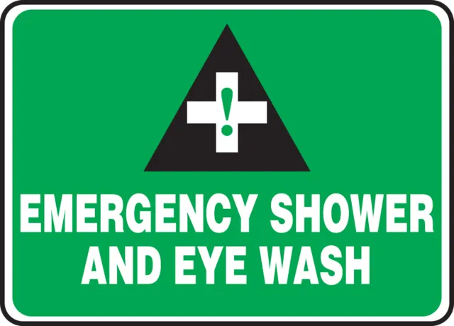 Accuform MFSD986XT Safety Sign: Emergency Shower and Eye Wash