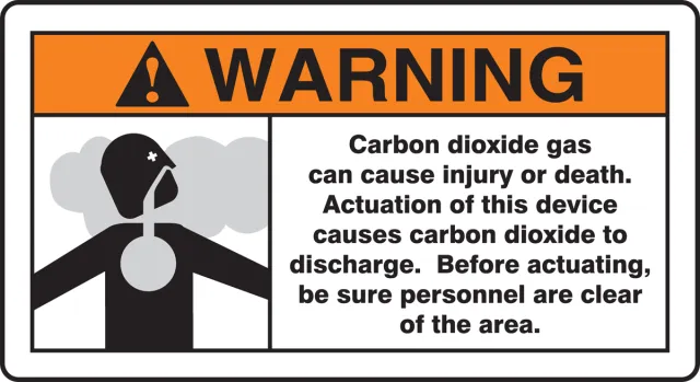 Accuform MFXG346XP ANSI Warning Safety Sign: Carbon Dioxide Gas