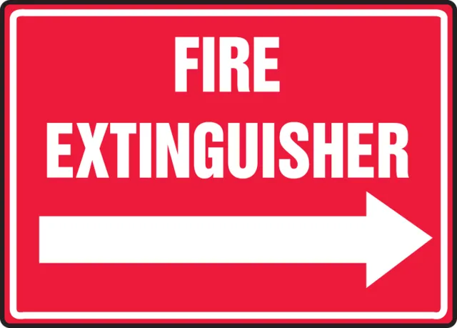 Accuform MFXG484VS Safety Sign: Fire Extinguisher (Right Arrow)
