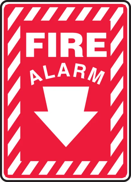 Accuform MFXG501VA Safety Sign: Fire Alarm (Down Arrow)