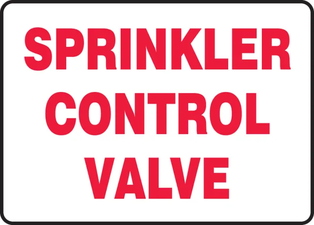 Accuform MFXG546XV Safety Sign: Sprinkler Control Valve