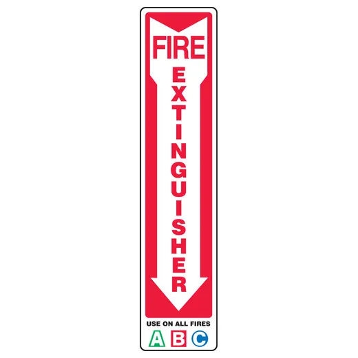 Accuform MFXG578XP Safety Sign: Fire Extinguisher (Down Arrow) Use On All Fires