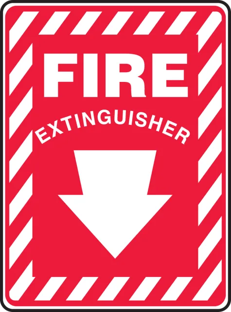 Accuform MFXG908XP Safety Sign: Fire Extinguisher (Down Arrow White)