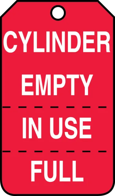 Accuform MGT206PTM Cylinder Status Safety Tag: Cylinder Empty, In Use, Full
