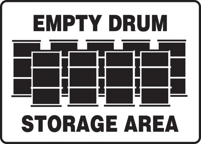 Accuform MHCM503XT Safety Sign: Empty Drum Storage Area