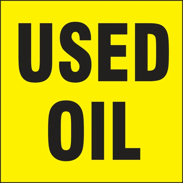 Accuform MHZW512EVL 6"" x 6"" Drum & Container Labels (Black On Yellow), Adhesive-Poly Sheet