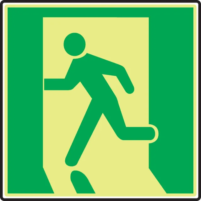 Accuform MLEX531GP NFPA 170 Glow-In-The-Dark Safety Sign: (Emergency Exit Left)