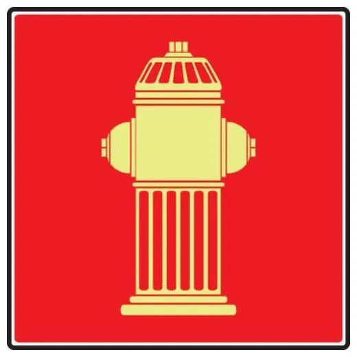 Accuform MLFX554GP 8"" x 8"" NFPA 170 Glow-In-The-Dark Safety Sign: (Fire Hydrant), Lumi-Glow Plastic