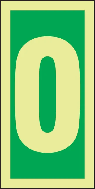 IMO Safety Sign, Number = 0, 3" W x 6" H, Rectangle, MLMR300GE