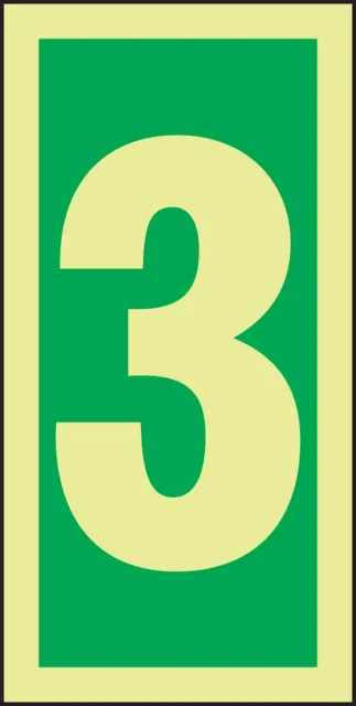 IMO Safety Sign, Number = 3, 3" W x 6" H, Rectangle, MLMR303GE