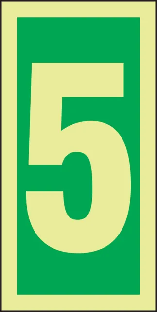 IMO Safety Sign, Number = 5, 3" W x 6" H, Rectangle, Plastic, MLMR305GX
