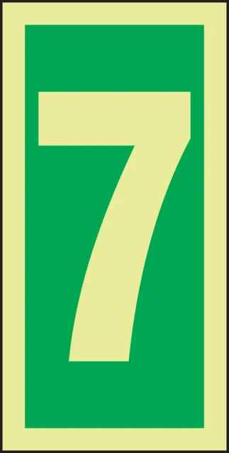 IMO Safety Sign, Number = 7, 3" W x 6" H, Rectangle, Plastic, MLMR307GX