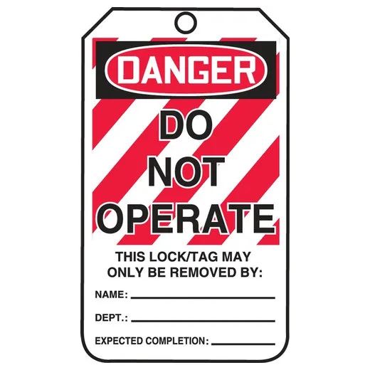 Accuform MLT400PTM OSHA Danger Lockout Safety Tags: Do Not Operate