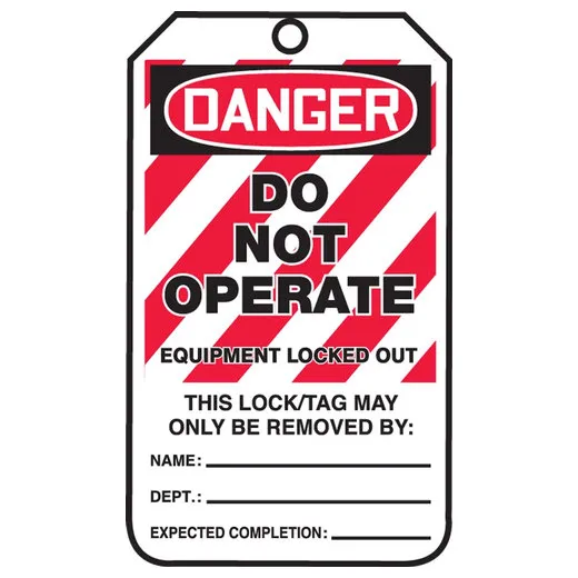 Accuform MLT405PTK OSHA Danger Safety Tags: Do Not Operate - Equipment Locked Out