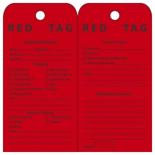 Accuform MMT120CTP 5-3/4"" x 3-1/4"" Red Tag: Red Tag