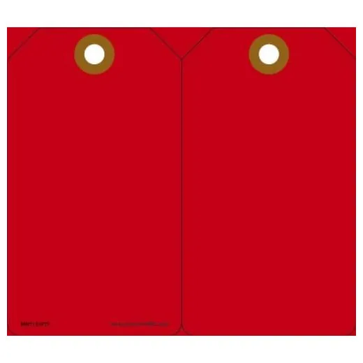 Accuform MMT122PTP 5-3/4"" x 3-1/4"" Red Tag: Blank RP-Plastic