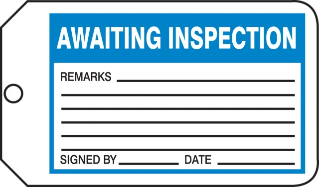 Accuform MMT338PTM Safety Tag: Awaiting Inspection