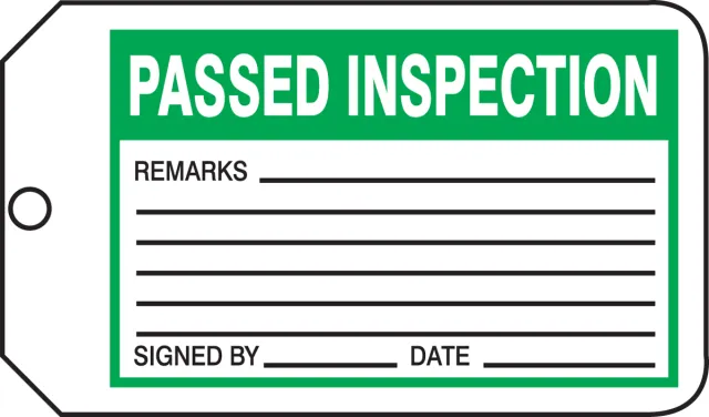 Accuform MMT342PTP Safety Tag: Passed Inspection