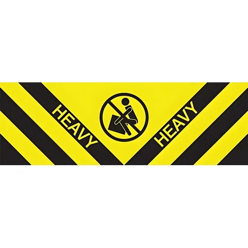 Accuform MPC042PS2 2"" x 6"" Safety Labels ""Heavy"" Object, Accu-Shield, Yellow / Black Roll of 250 pcs