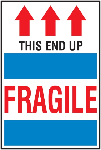 Accuform MPC102 International Shipping Labels: This End Up - Fragile