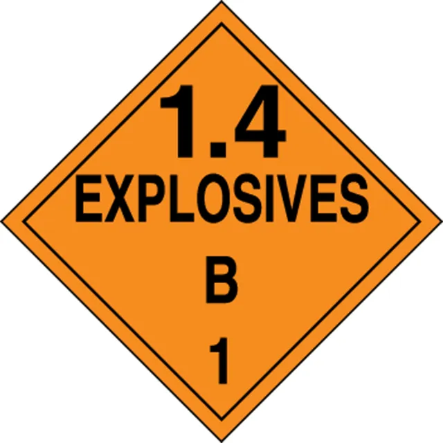 Accuform MPL127FV50 DOT Placard: Hazard Class 1 - Explosives & Blasting Agents (1.4B)