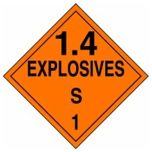 Accuform MPL133FV1 DOT Placard: Hazard Class 1 - Explosives & Blasting Agents (1.4S)