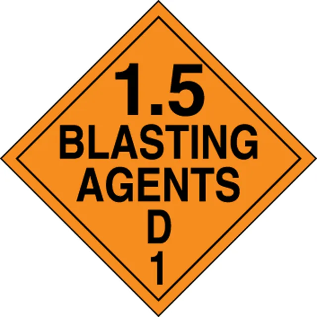 Accuform MPL134FV10 DOT Placard: Hazard Class 1 - Explosives & Blasting Agents (1.5D)