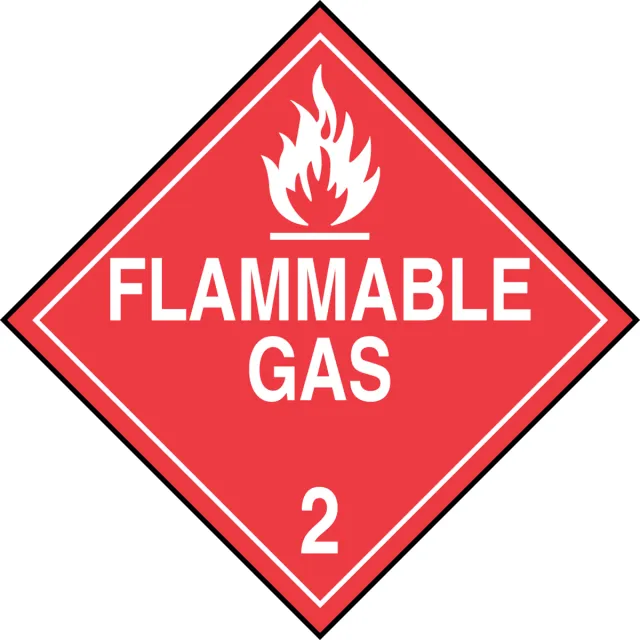 Accuform MPL202RM100 DOT Placard: Hazard Class 2 - Gases (Flammable Gas)