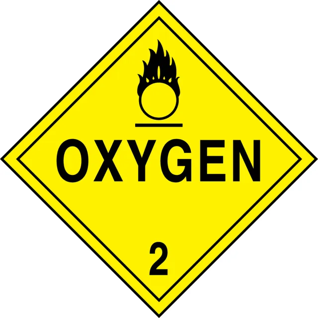 Accuform MPL204RM100 DOT Placard: Hazard Class 2 - Gases (Oxygen)
