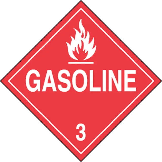 Accuform MPL304RM50 DOT Placard: Hazard Class 3 - Gasoline