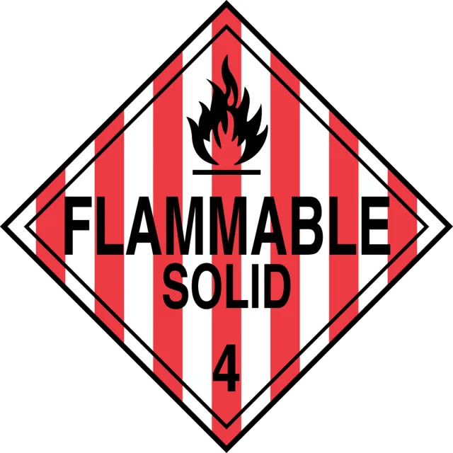 Accuform MPL401MG25 DOT Placard: Hazard Class 4 - Flammable Solids (Flammable Solid)